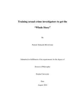 Training sexual crime investigators to get the “Whole Story”