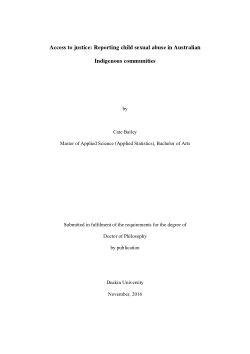 Access to justice: reporting child sexual abuse in Australian indigenous communities