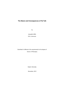 The nature and consequences of fat talk