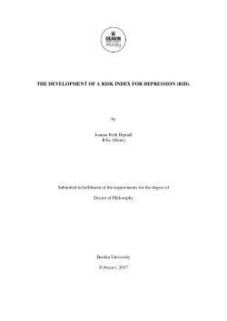 The development of a risk index for depression (RID)