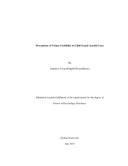 Perceptions of victim credibility in child sexual assault cases