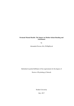 Perinatal mental health: the impact on mother-infant bonding and attachment