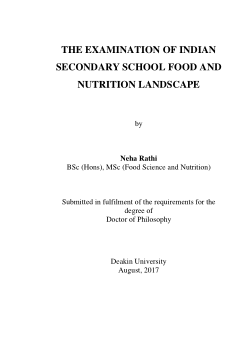 The examination of Indian secondary school food and nutrition landscape