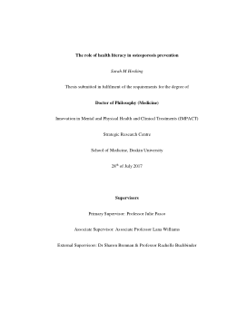 The role of health literacy in osteoporosis prevention