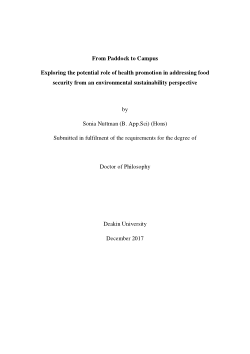 From paddock to campus: exploring the potential role of health promotion in addressing food security from an environmental sustainability perspective