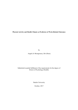 Physical activity and health climate as predictors of work-related outcomes