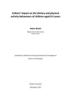 Father's impact on the dietary and physical activity behaviours of children aged 0-5 years