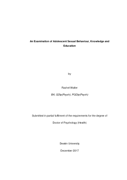 An examination of adolescent sexual behaviour, knowledge and education
