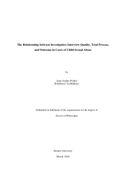 The relationship between investigative interview quality, trial process, and outcome in cases of child sexual abuse