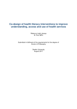 Co-design of health literacy interventions to improve understanding, access and use of health services