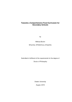 Towards a comprehensive food curriculum for secondary schools