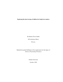 Exploring the interviewing of children for family law matters