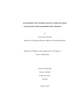 An investigation of the Australian experience of adolescent violence towards parents and the potential links with youth justice