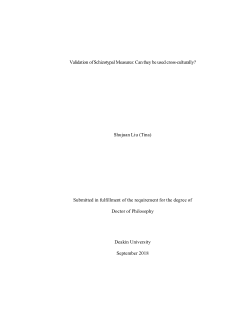 Validation of schizotypal measures: can they be used cross-culturally?