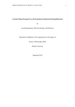 A social clinical perspective on perfectionism in disordered eating behaviour