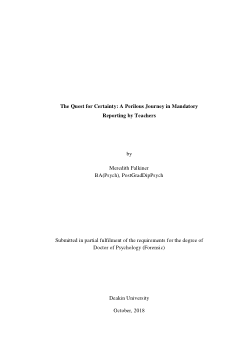 The quest for certainty: A perilous journey in mandatory reporting by teachers