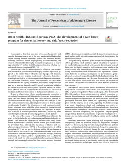 Brain health PRO/santé cerveau PRO: The development of a web-based program for dementia literacy and risk factor reduction