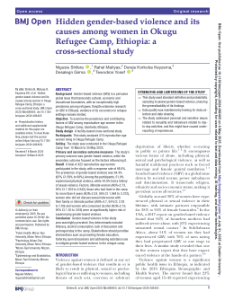 Hidden gender-based violence and its causes among women in Okugu Refugee Camp, Ethiopia: a cross-sectional study