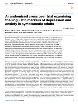 A randomised cross over trial examining the linguistic markers of depression and anxiety in symptomatic adults