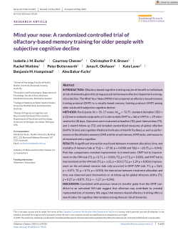 Mind your nose: A randomized controlled trial of olfactory-based memory training for older people with subjective cognitive decline