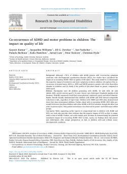Co-occurrence of ADHD and motor problems in children: The impact on quality of life