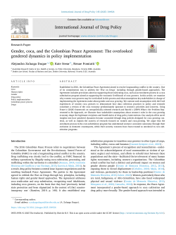 Gender, coca, and the Colombian Peace Agreement: The overlooked gendered dynamics in policy implementation