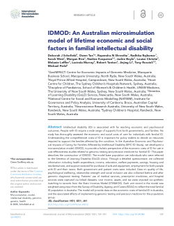 IDMOD: An Australian microsimulation model of lifetime economic and social factors in familial intellectual disability
