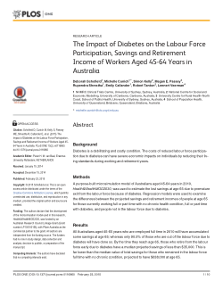 The impact of diabetes on the labour force participation, savings and retirement income of workers aged 45-64 years in Australia