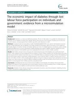 The economic impact of diabetes through lost labour force participation on individuals and government: Evidence from a microsimulation model