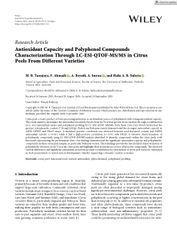 Antioxidant Capacity and Polyphenol Compounds Characterization Through LC‐ESI‐QTOF‐MS/MS in Citrus Peels From Different Varieties