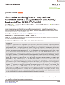 Characterization of Polyphenolic Compounds and Antioxidant Activities of Tagetes Flowers With Varying Treatments Using LC-ESI-QToF-MS/MS