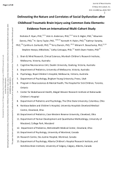 Delineating the Nature and Correlates of Social Dysfunction after Childhood Traumatic Brain Injury Using Common Data Elements: Evidence from an International Multi-Cohort Study