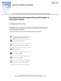 Domesticating data-generating technologies in Australian homes