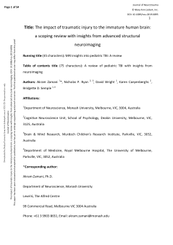 The Impact of Traumatic Injury to the Immature Human Brain: A Scoping Review with Insights from Advanced Structural Neuroimaging
