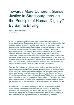 Towards More Coherent Gender Justice in Strasbourg through the Principle of Human Dignity?