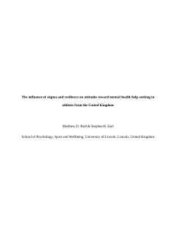 The influence of stigma and resilience on attitudes toward mental health help-seeking in athletes from the United Kingdom
