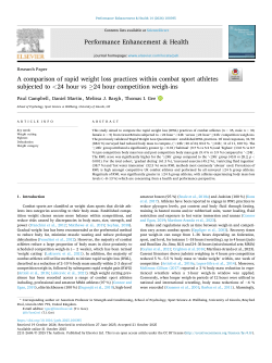 A comparison of rapid weight loss practices within combat sport athletes subjected to <24 hour vs ≥24 hour competition weigh-ins