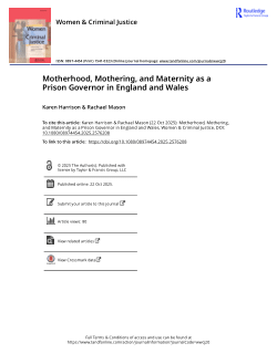 Motherhood, mothering, and maternity as a prison governor in England and Wales