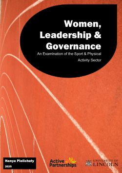 Women, leadership and governance: an examination of the sport and physical activity sector