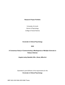 A Consensus Study of Communicating a Misdiagnosis of Multiple Sclerosis to Reduce Distress