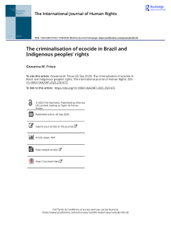 The criminalisation of ecocide in Brazil and Indigenous peoples’ rights
