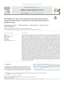 Development of a dog owner caregiving style scale (Lincoln Owner Caregiving Questionnaire, LOCQ) and its relationship with behaviour problems in dogs