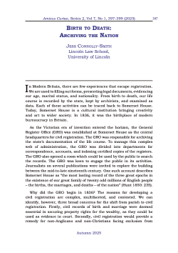 Birth to Death: Archiving the Nation