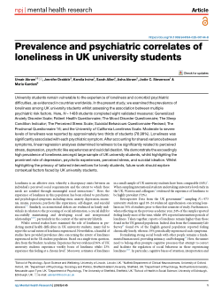 Prevalence and psychiatric correlates of loneliness in UK university students