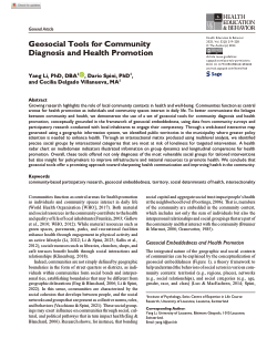 Geosocial Tools for Community Diagnosis and Health Promotion
