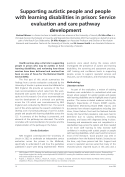 Supporting autistic people and people with learning disabilities in prison: Service evaluation and care pathway development