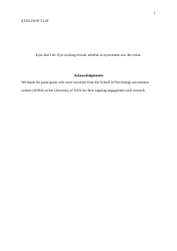 Eyes don’t lie: Eye-tracking reveals whether an eyewitness saw the crime