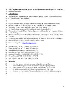 The harmonic-dominant signals in animal communication involve the use of new resonant frequencies