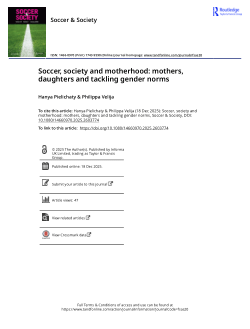 Soccer, society and motherhood: mothers, daughters and tackling gender norms