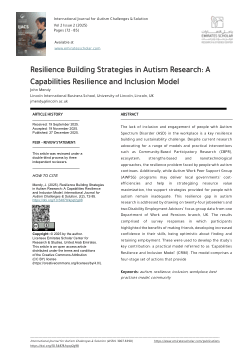 Resilience Building Strategies in Autism Research: A Capabilities Resilience and Inclusion Model